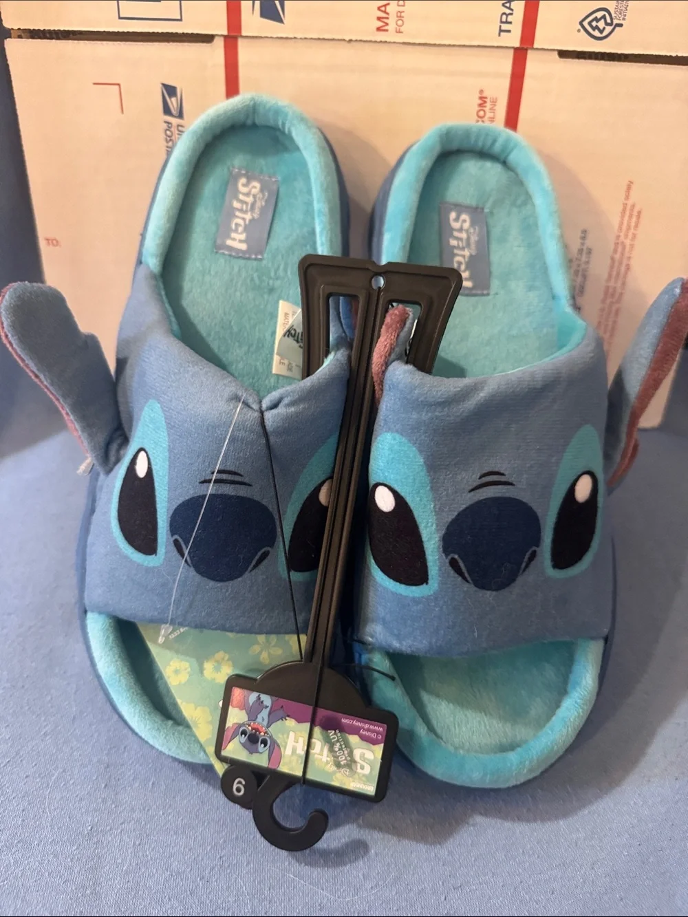 Disney Stitch Blue Kids Slip-On Slippers